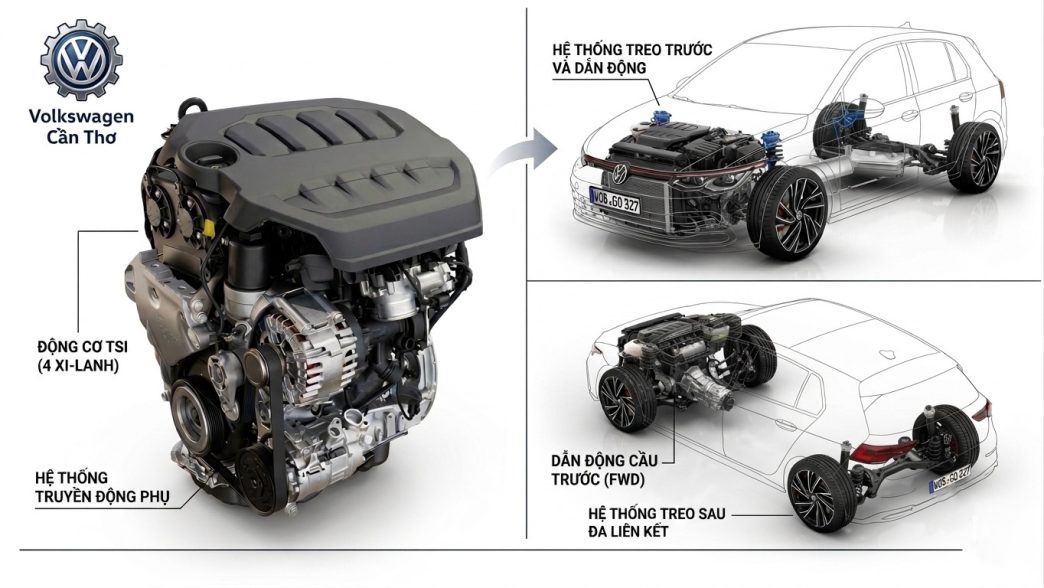 Động cơ trên Volkswagen Golf 2.0 TSI GTI