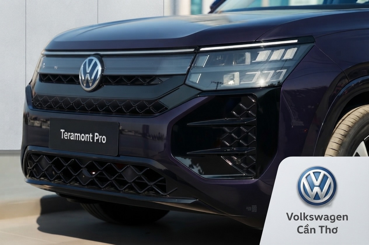 Đầu xe Volkswagen Teramont Pro với cụm đèn IQ Light