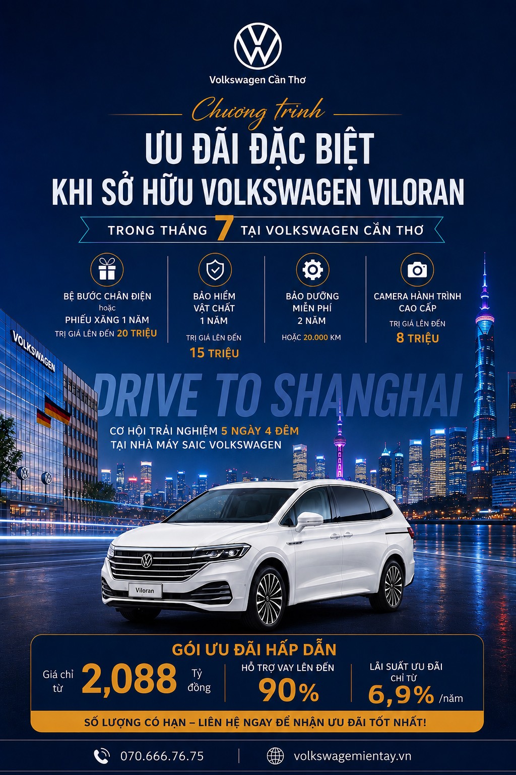 Chương trình tháng 7 của Volkswagen Viloran tahi Volkswagen Cần Thơ