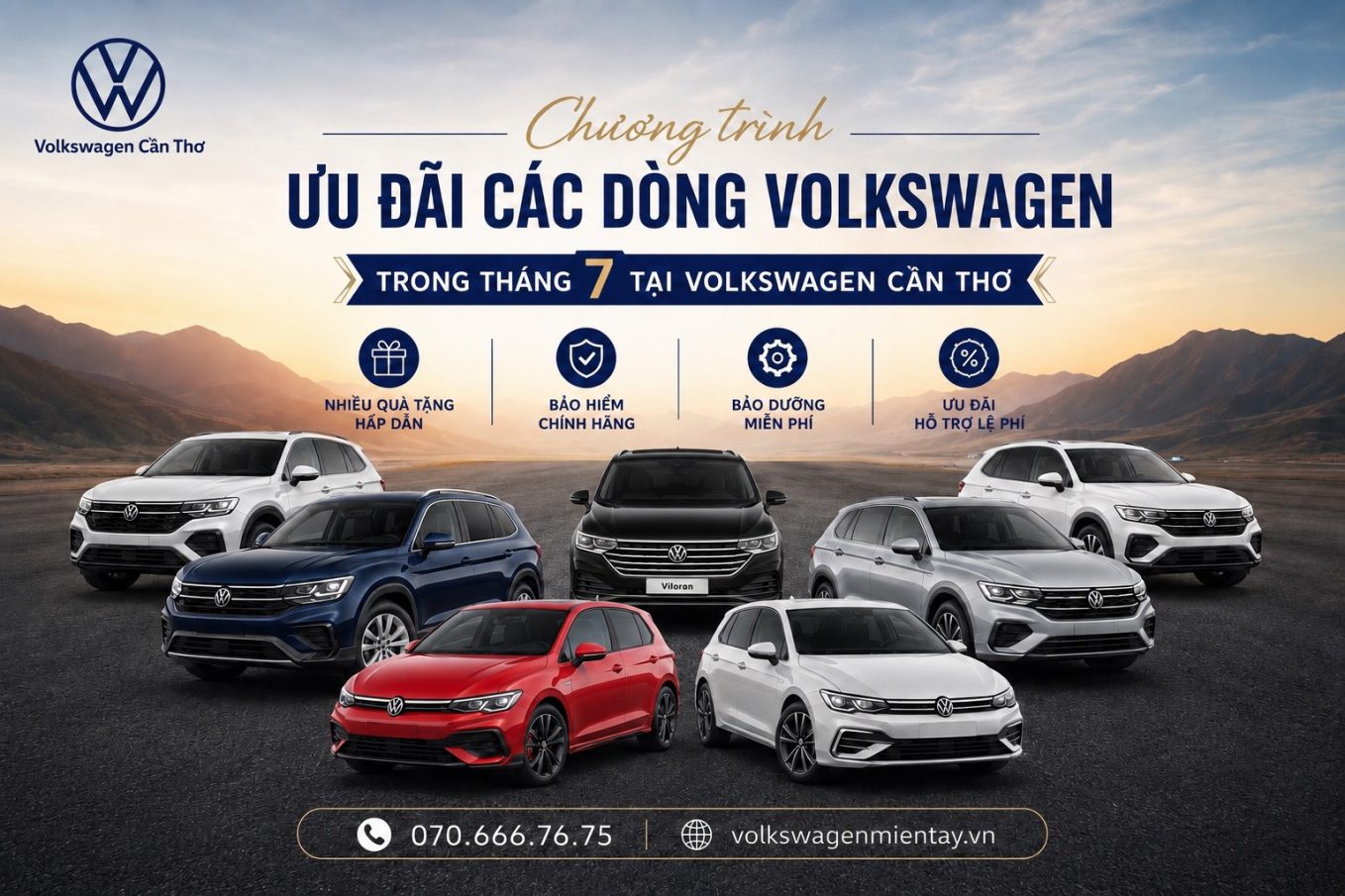 Ưu Đãi Volkswagen Tháng 7/2026 | Khuyến Mãi Các Dòng Xe Volkswagen Cần Thơ 