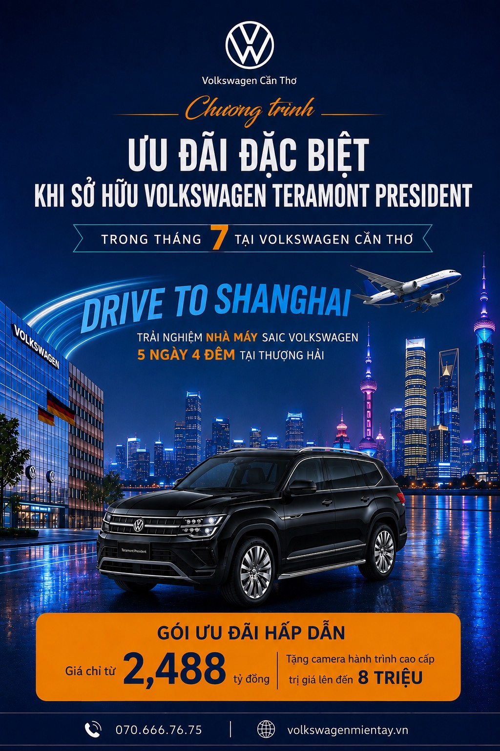 Chương trình khuyến mãi Volkswagen Teramont President trong tháng 7 tại Volkswagen Cần Thơ