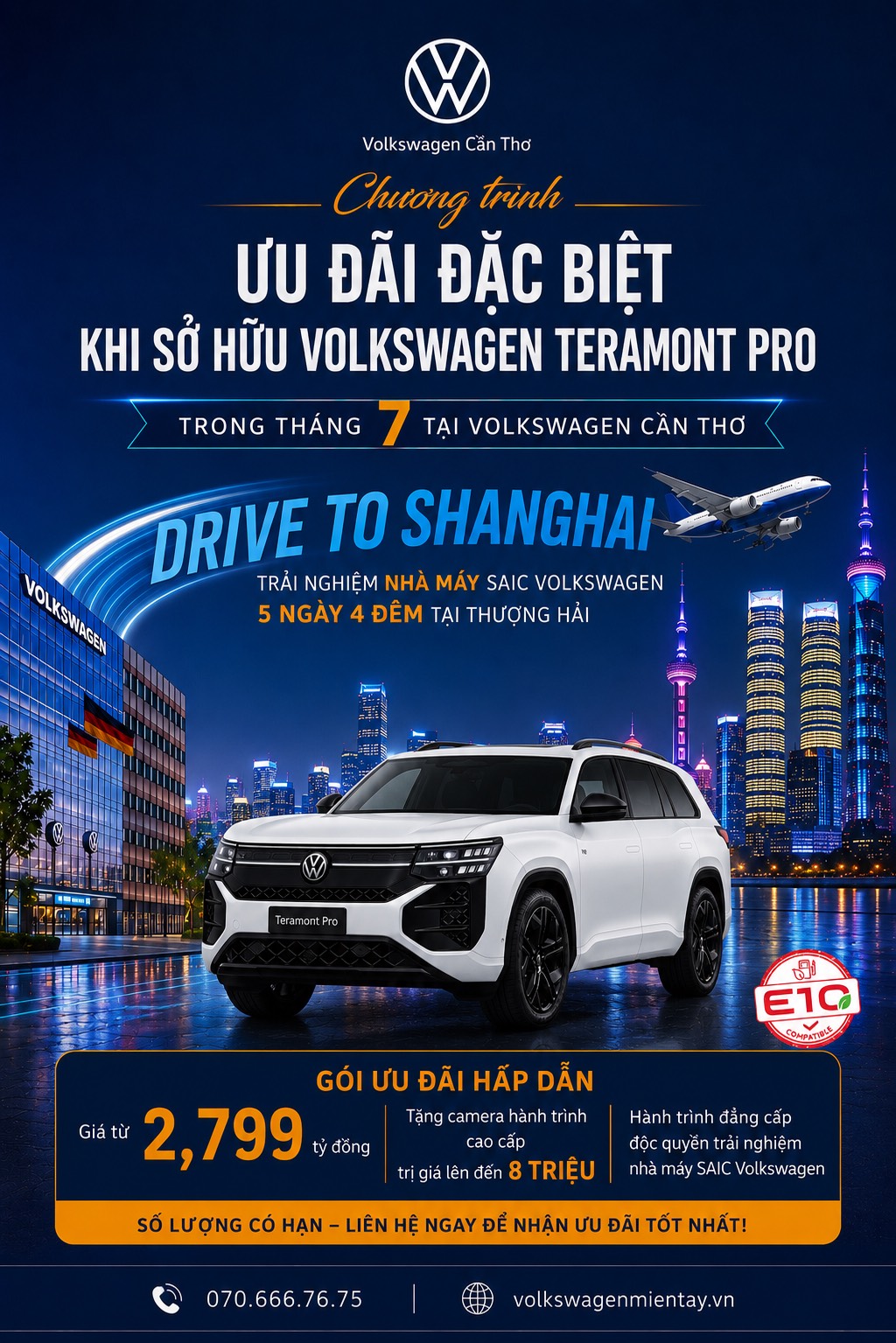 Chương trình khuyến mãi Volkswagen Teramont Pro trong tháng 7 tại Volkswagen Cần Thơ