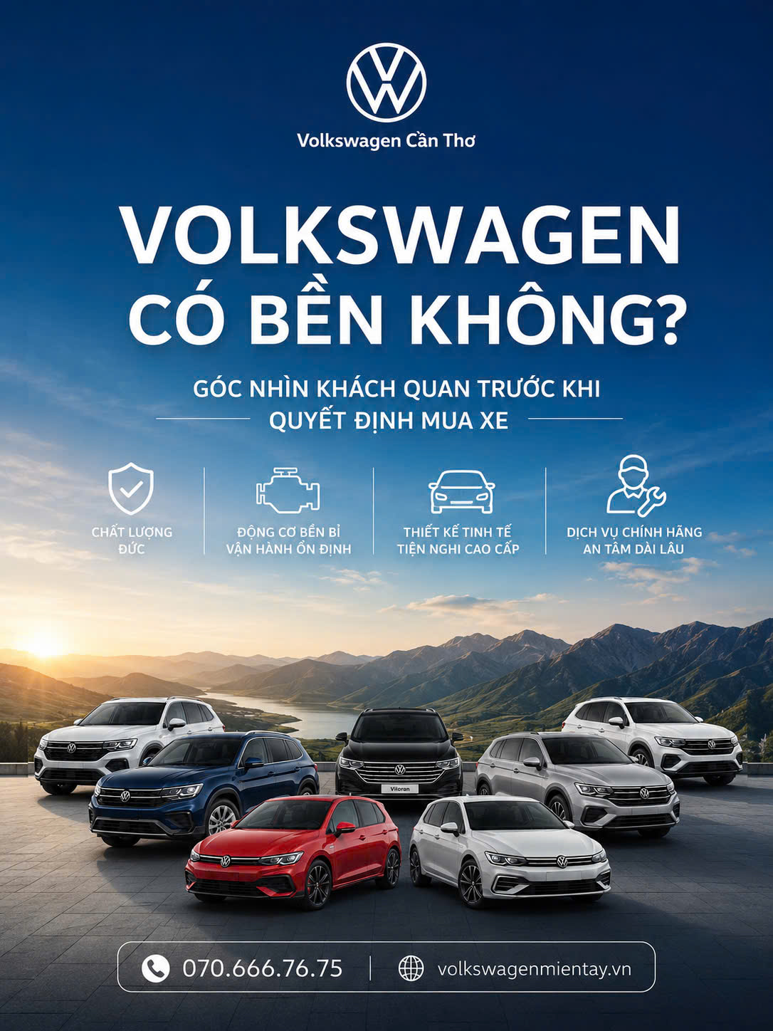 Volkswagen Viloran và Touareg tại showroom Volkswagen Miền Tây